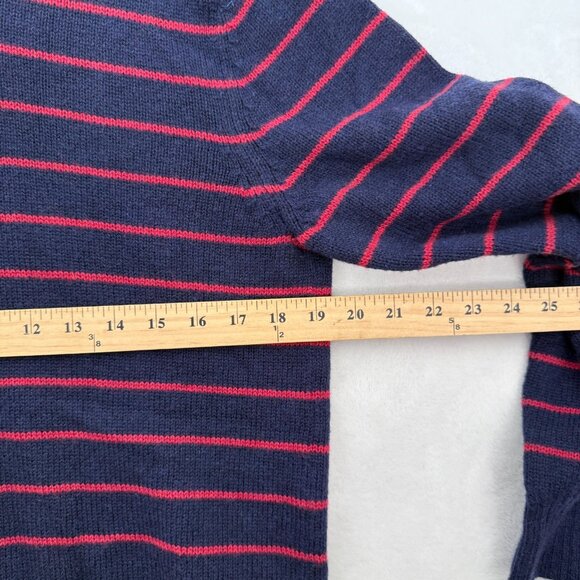 Patagonia Sweater Mens M Blue Stripe Lambswool Blend V Neck Pullover Stretch - Picture 5 of 9